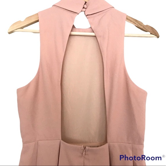 Lulus Blush Pink Fit and Flare Mini Dress | Choker Collar | Open Back - Picture 8 of 16